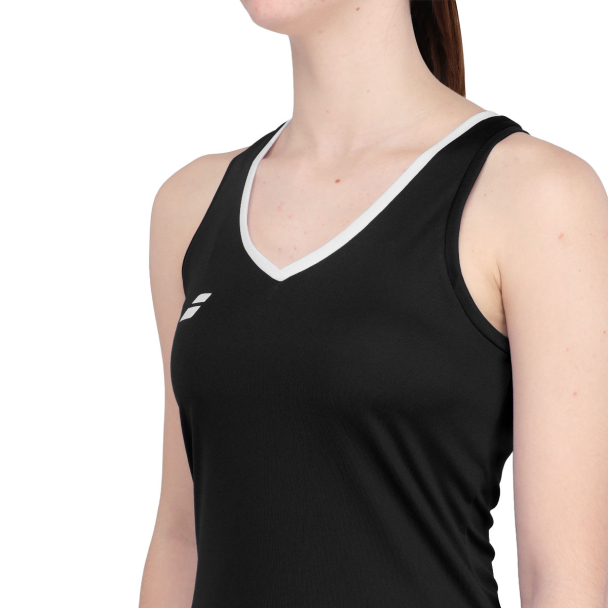 Regata Babolat Play Tank Top Preta e Branca