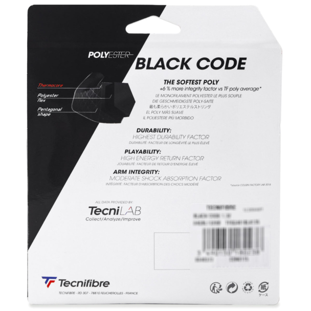 Corda Tecnifibre Black Code 15L 1.32mm - Set Individual - Preta