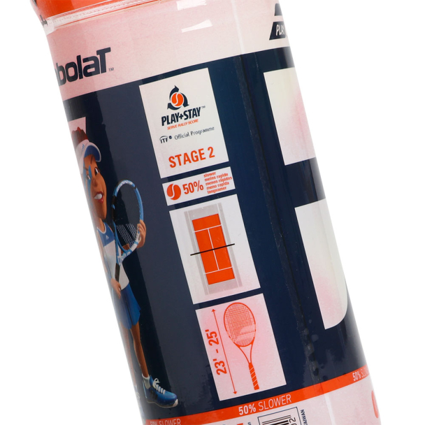 Bola Babolat Orange de Tênis Stage 2 e Beach Tennis - Pack com 03 Tubos