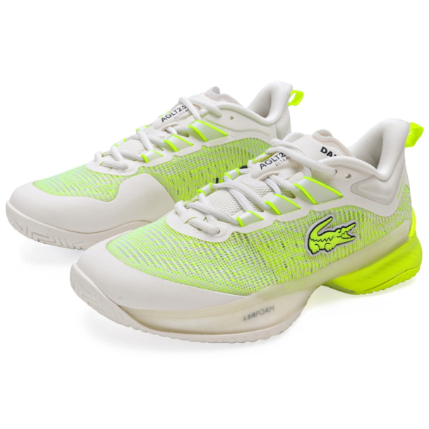 Tênis Lacoste Ag Lt23 Ultra X Daniil Medvedev - All Court - Off White e Amarelo Neon