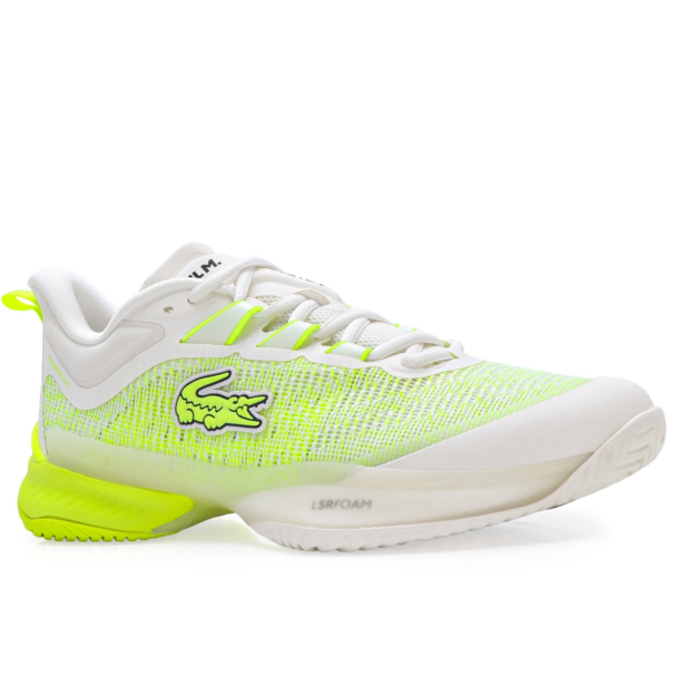 Tênis Lacoste Ag Lt23 Ultra X Daniil Medvedev - All Court - Off White e Amarelo Neon