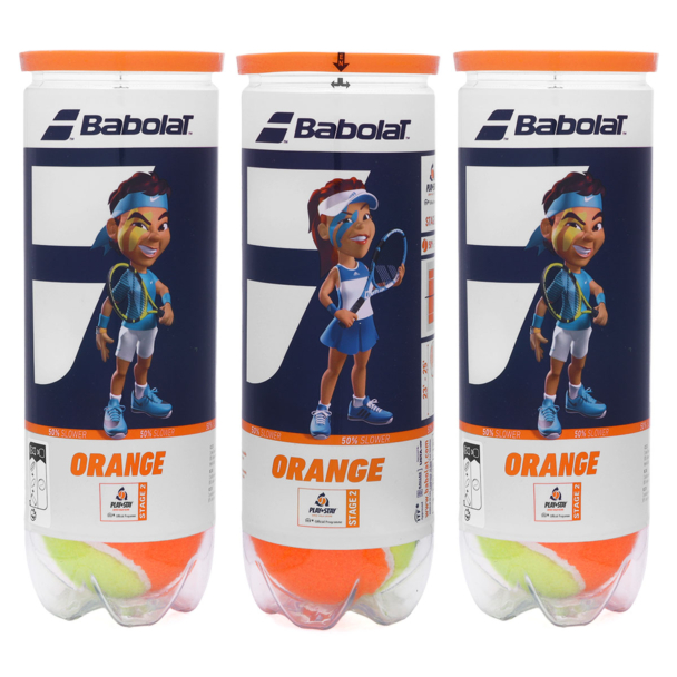 Bola Babolat Orange Tennis Stágio 2 e Beach Tennis Pack Com 03 Tubos