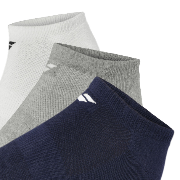 Meia Babolat Invisible Pack Com 3 Pares 43 ao 46 Branco Azul e Cinza