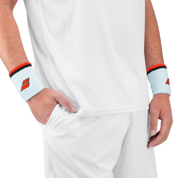 Munhequeira Babolat Jumbo Longa com 02 Unidades Azul Claro e Laranja