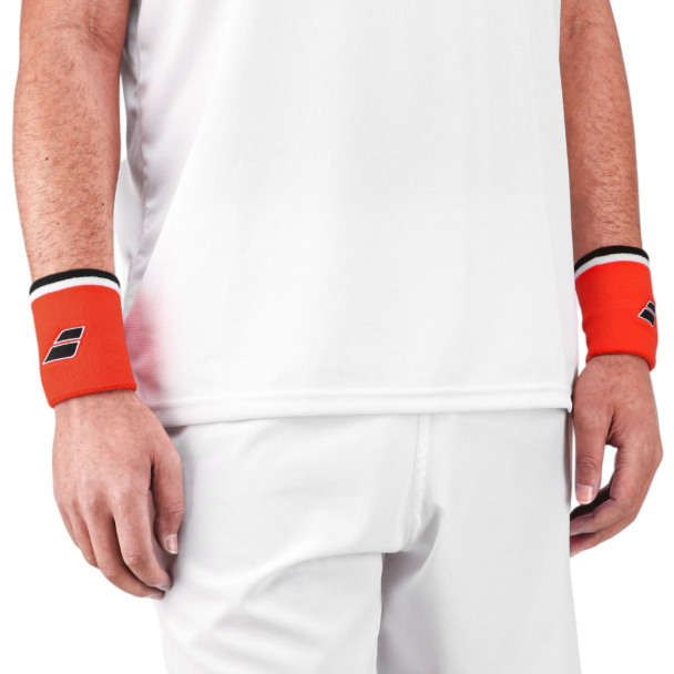 Munhequeira Babolat Jumbo Longa com 02 Unidades Laranja e Preto