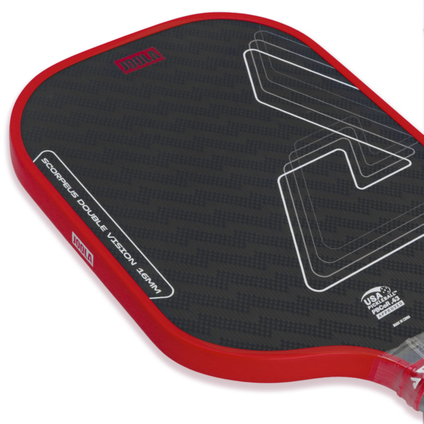 Raquete De Pickleball Joola Scorpeus Double Vision Vermelha 16mm
