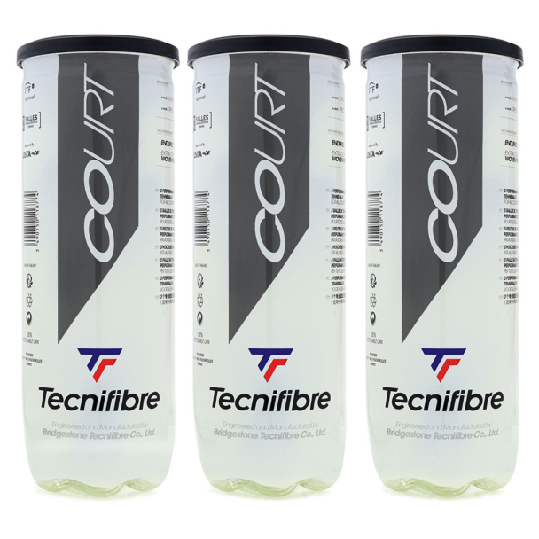Bola de Tênis Tecnifibre Court Pack com 3 Tubos