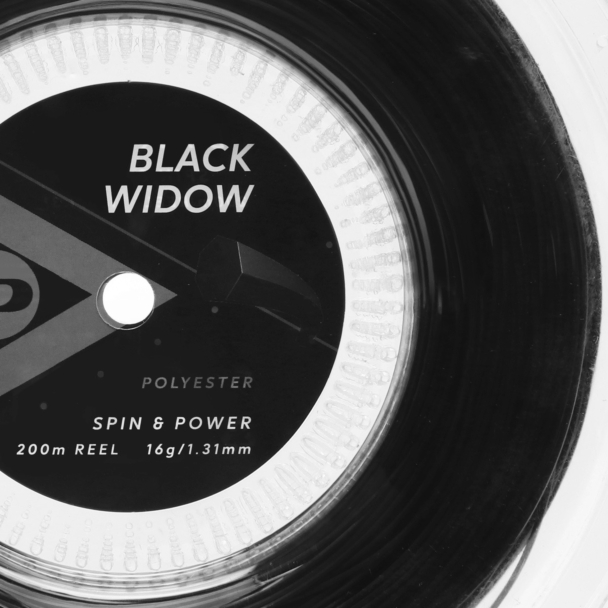 Corda Dunlop Black Widow 16g 1.31mm Rolo Com 200 Metros Preto