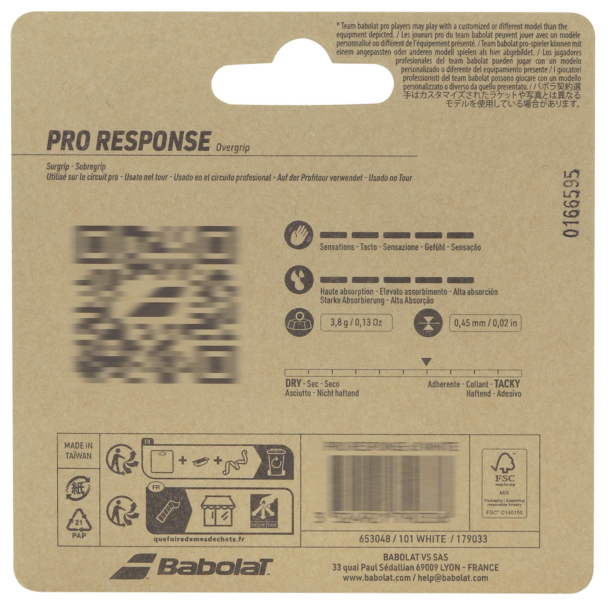 Overgrip Babolat Pro Response X3 Branco