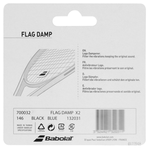 Antivibrador Babolat Flag Damp com 02 Unidades Preto e Azul