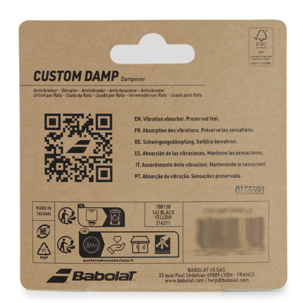Antivibrador Babolat Custom Damp Com 2 Unidades Preto e Amarelo