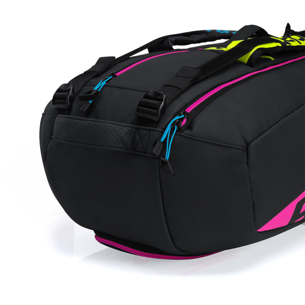 Raqueteira Babolat Pure Aero Rafa X6 Preta Amarela e Rosa