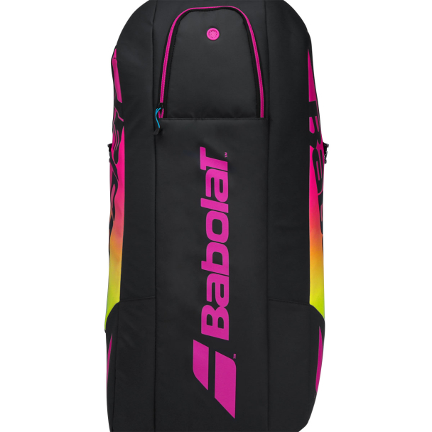 Raqueteira Babolat Pure Aero Rafa X6 Preta Amarela e Rosa