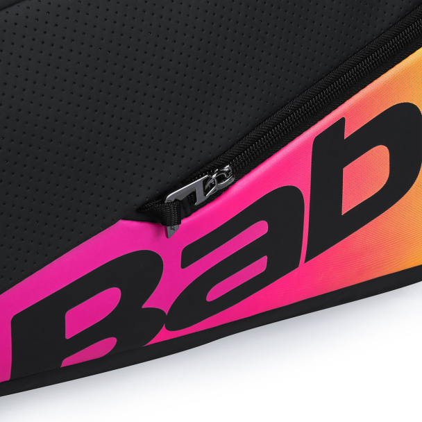 Raqueteira Babolat Pure Aero Rafa X6 Preta Amarela e Rosa