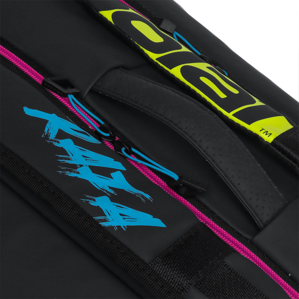 Raqueteira Babolat Pure Aero Rafa X6 Preta Amarela e Rosa