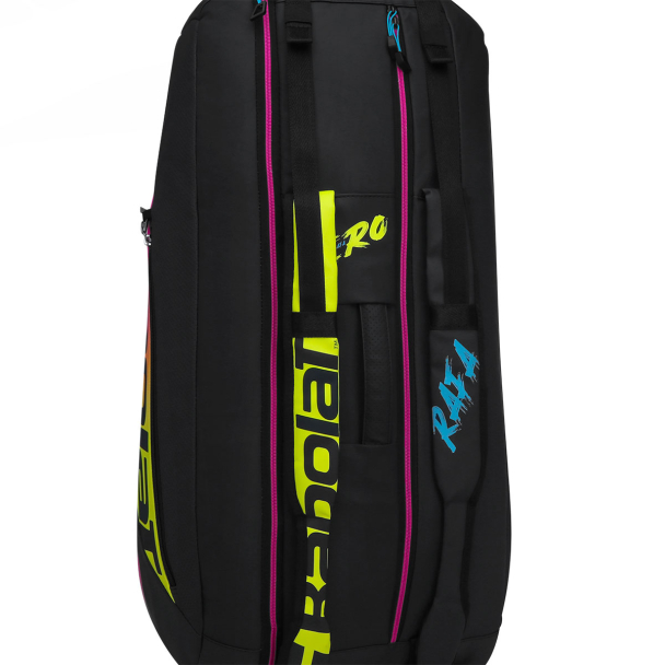 Raqueteira Babolat Pure Aero Rafa X6 Preta Amarela e Rosa