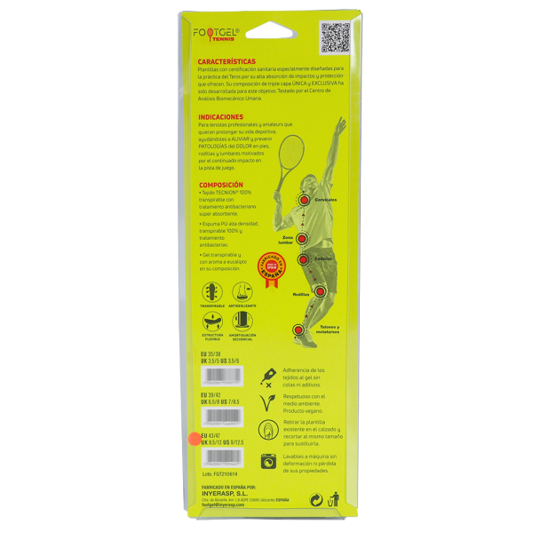 Palmilha de Gel Footgel Tennis 41 ao 45 Laranja