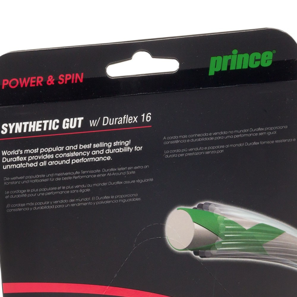 Corda Prince Synthetic Gut Duraflex 16L 1.30mm Ouro - Set Individual