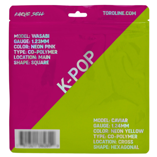 Corda Toroline K-Pop Hybrid Wasabi 17 1.23mm Rosa X Caviar 16l 1.24mm Amarelo Neon - Set Individual