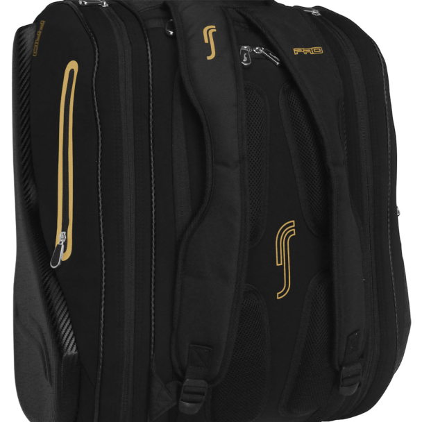 Raqueteira RS Padel e Beach Pro Bag Preta e Dourada