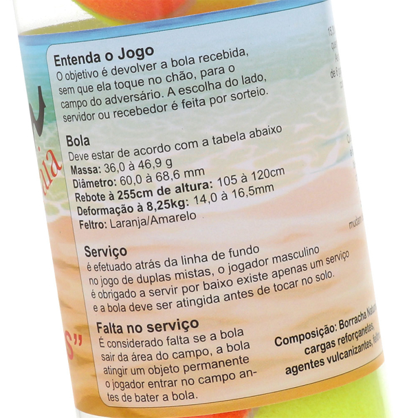 Bola de Beach Tennis Spin - Pack com 06 Tubos