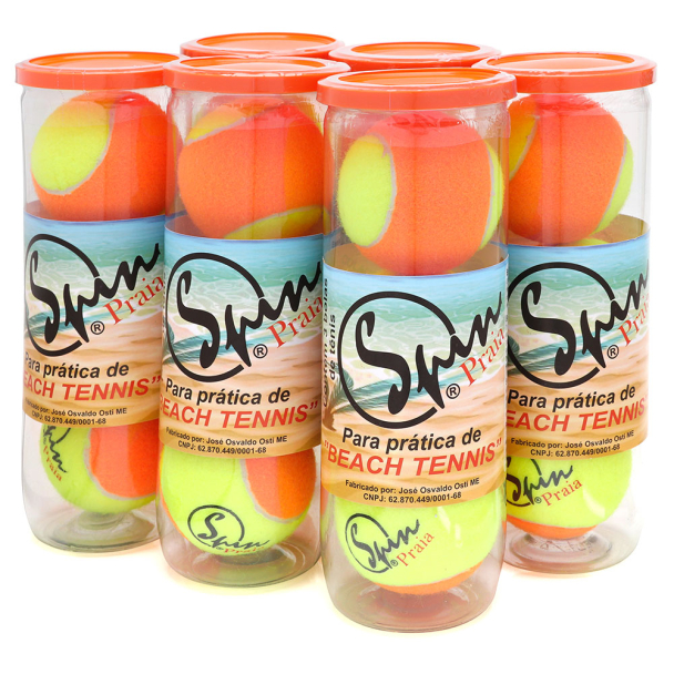 Bola de Beach Tennis Spin - Pack com 06 Tubos
