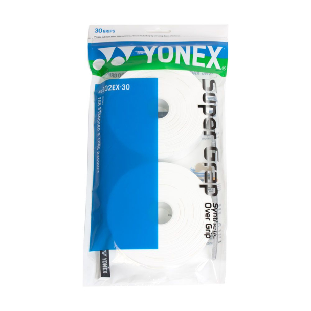 YONEX Super Grap 30グリップ ホワイト Overgrip Yonex Super Grap Branco - Embalagem com 30 Unidades
