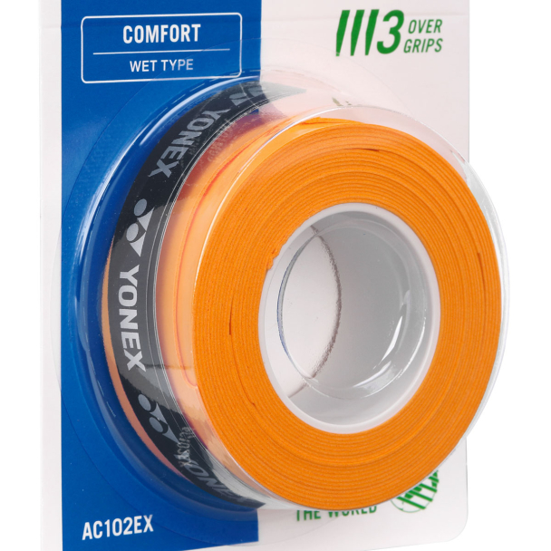 Overgrip Yonex Super Grap com 3 Unidades Laranja - ProSpin.com.br