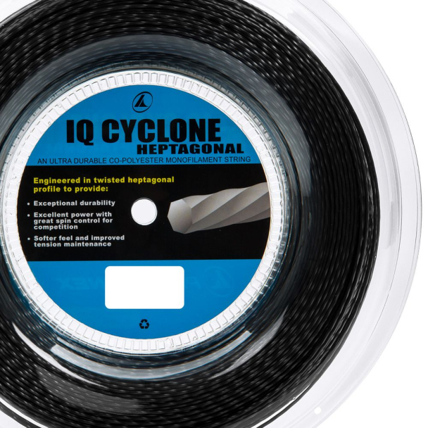 Corda Prokennex IQ Cyclone Heptagonal 16L 1.30mm Preta - Rolo de