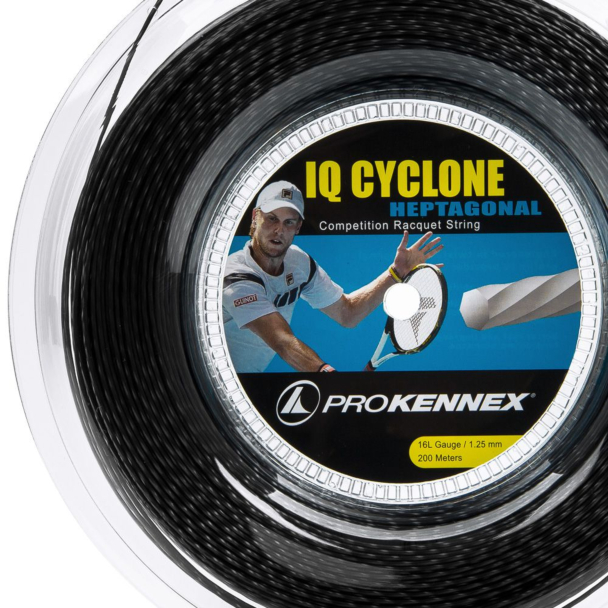 Corda Prokennex IQ Cyclone Heptagonal 16L 1.25mm Preta - Rolo com