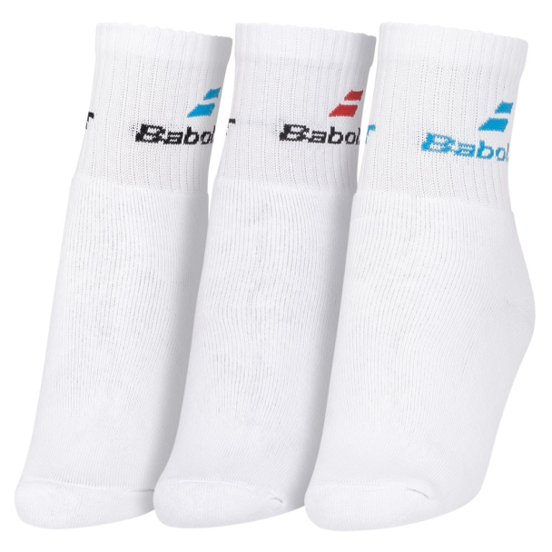 Meia Babolat BB043P Infantil 25 ao 28 - Pack com 3 Pares - Branca