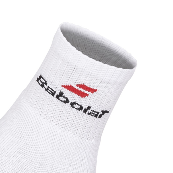 Meia Babolat BB043P Infantil 25 ao 28 - Pack com 3 Pares - Branca