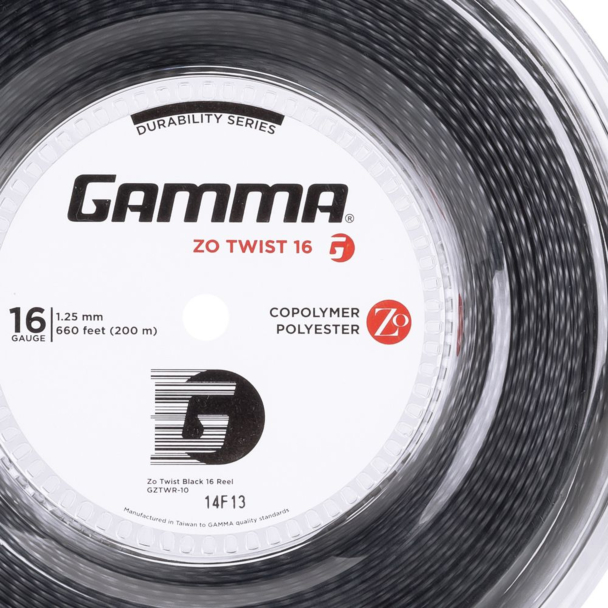 Corda Gamma Twist 16L 1.25mm Preta Rolo com 200 metros - PróSpin