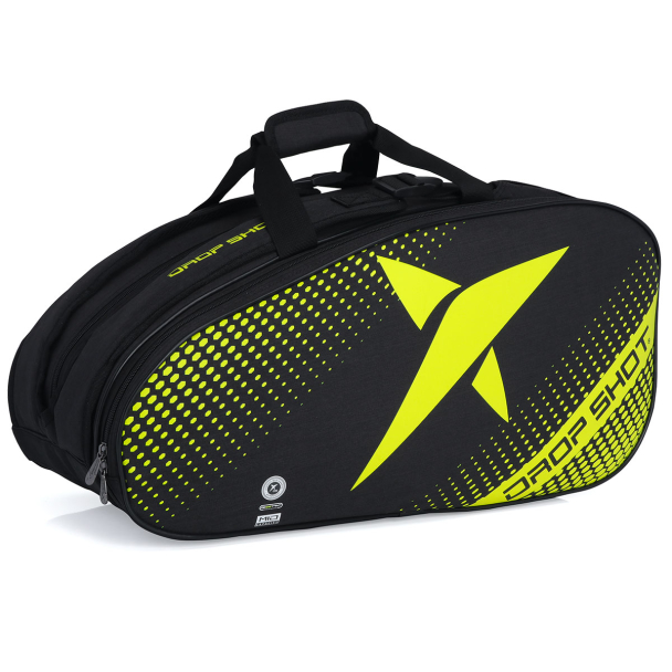 Raqueteira Drop Shot Essential 2.3 Beach e Padel Preta e Amarela