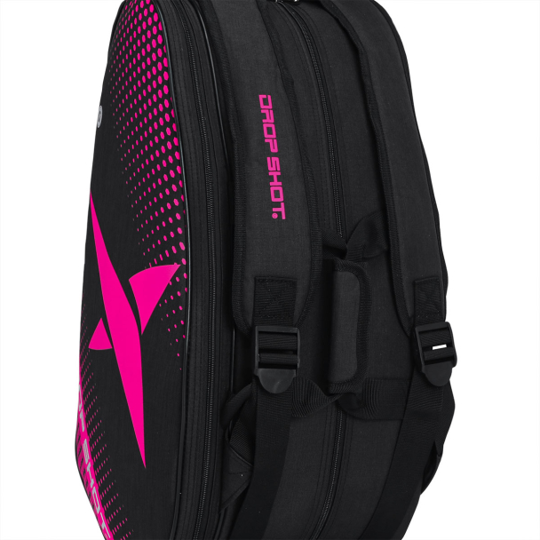 Raqueteira Drop Shot Essential 2.3 Beach e Padel Preta e Rosa