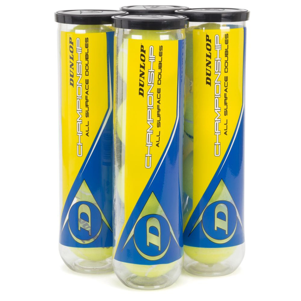 Bola de Tênis Dunlop Championship All Surface Pack com 4 Tubos - Tubo com 4 Bolas