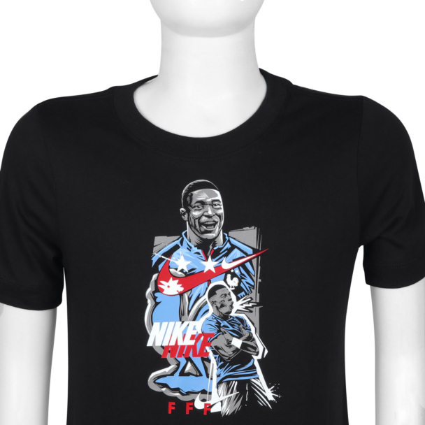 Camiseta Nike França Mbape Player Infantil Preta