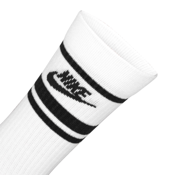 Meia Nike Sportswear Everyday Essential 34 ao 38 - Pack com 03 Pares - Branca e Preta