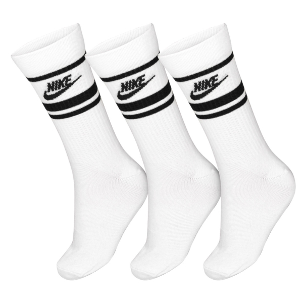 Meia Nike Sportswear Everyday Essential 34 ao 38 - Pack com 03 Pares - Branca e Preta