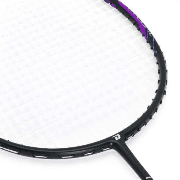 Raquete de Badminton DHS Nex CQ01BA Super Light Carbon Series Preta e Roxo