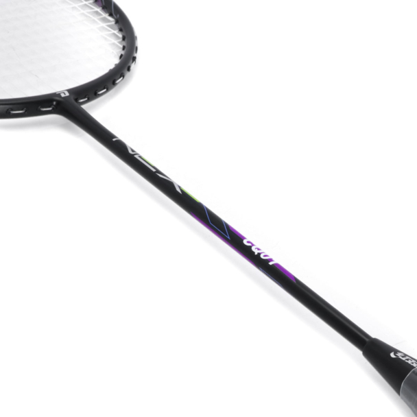 Raquete de Badminton DHS Nex CQ01BA Super Light Carbon Series Preta e Roxo