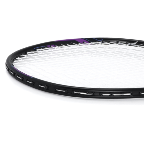 Raquete de Badminton DHS Nex CQ01BA Super Light Carbon Series Preta e Roxo