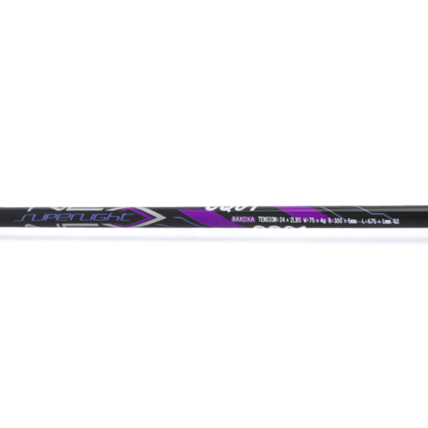 Raquete de Badminton DHS Nex CQ01BA Super Light Carbon Series Preta e Roxo