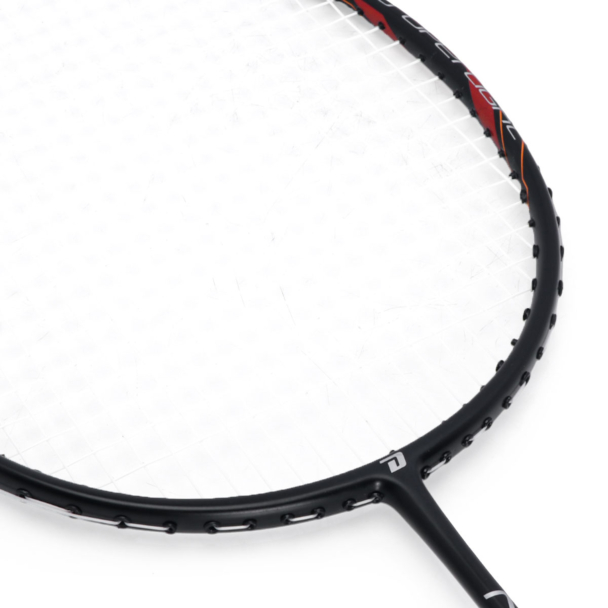 Raquete de Badminton DHS Nex CQ02BA Super Light Carbon Series Preta e Vermelha