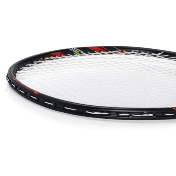 Raquete de Badminton DHS Nex CQ02BA Super Light Carbon Series Preta e Vermelha