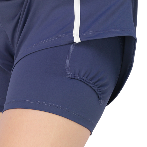 Shorts Fila Duplo Tennis Sports Club Azul Carbono E Branco