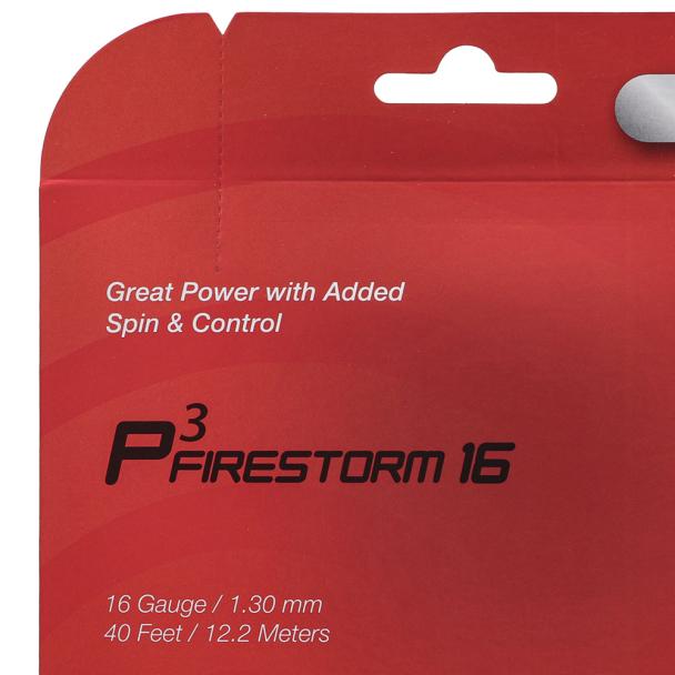 Corda Zons P3 Firestorm 16L 1.30mm Vermelho - Set Individual - Pack com 03 Unidades