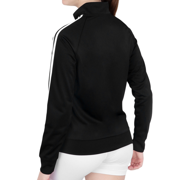 Jaqueta Adidas Essentials Slim 3 Stripes Preta e Branca