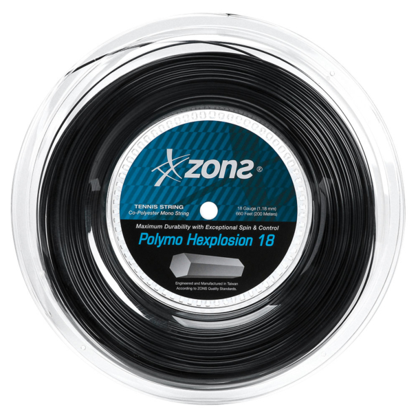 Corda Zons Hexplosion 18L 1.18mm Preta - Rolo com 200 Metros