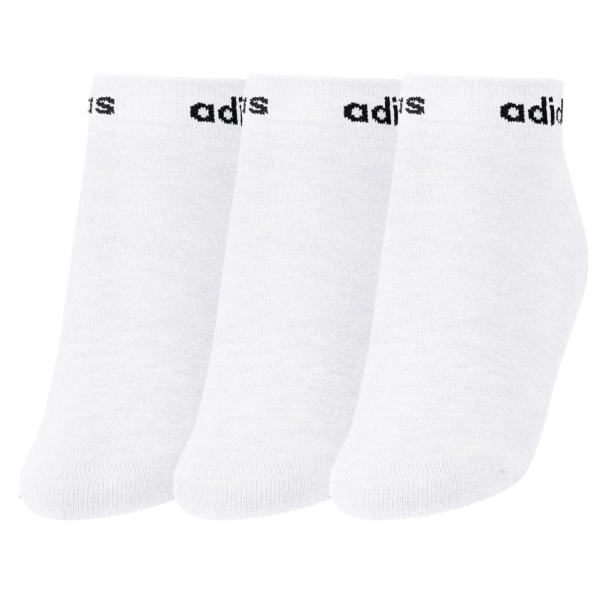 Meia Adidas Linear Ankle Cushioned 41 ao 43 - Pack com 03 Pares Branco